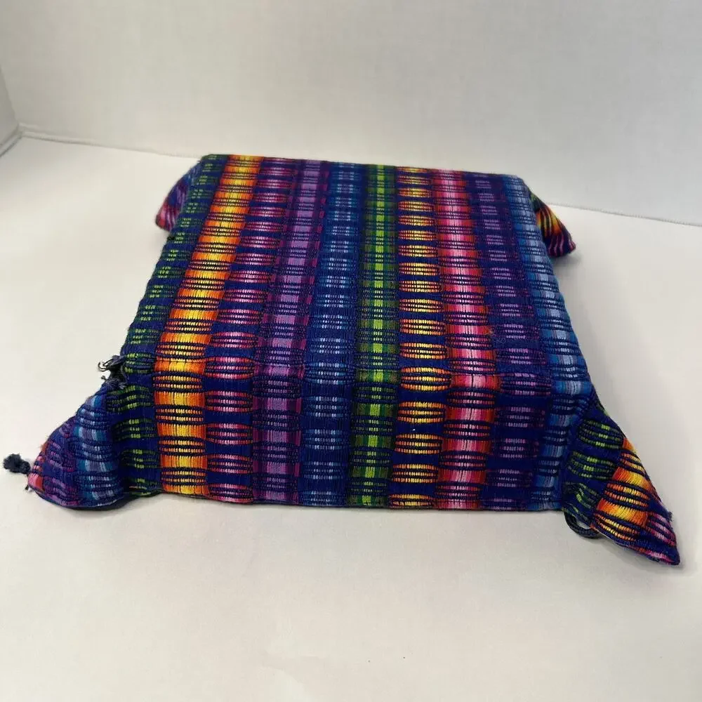 Guatemala Handmade Woven ARTISAN Multicolor‎ Bread Basket With Tie Corners
